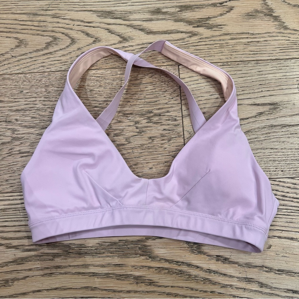 Light Pink Sports Bra with Crisscross Back